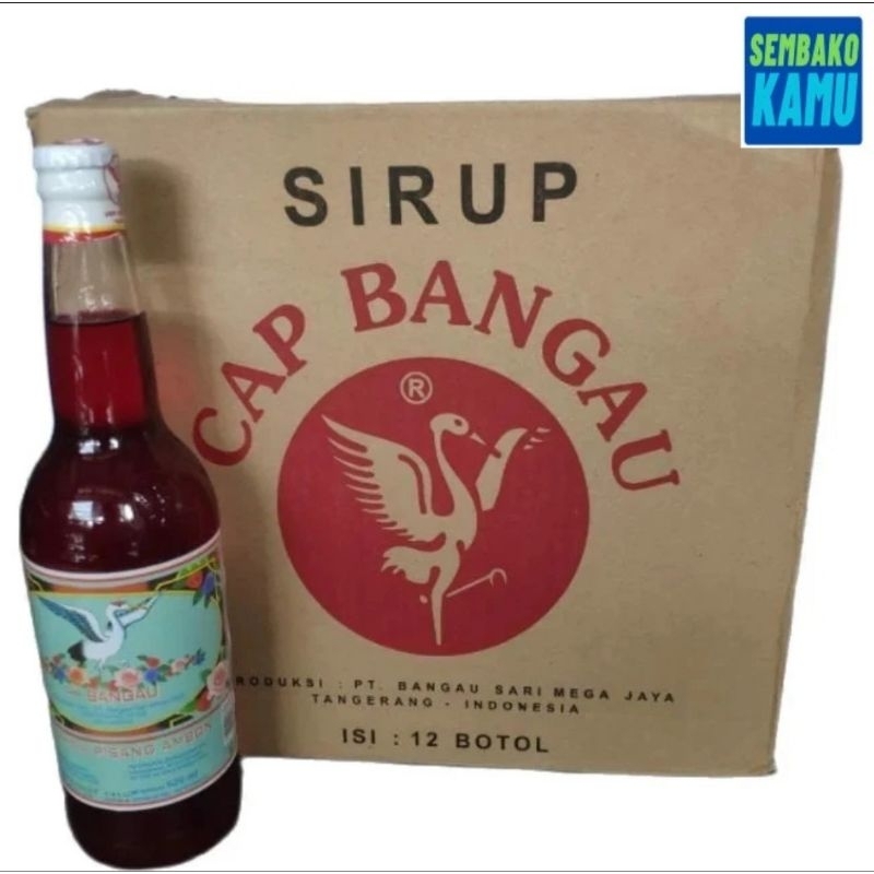 Sirup Cap Bango Rasa Pisang Ambon - 1 Dus Isi 12 Botol