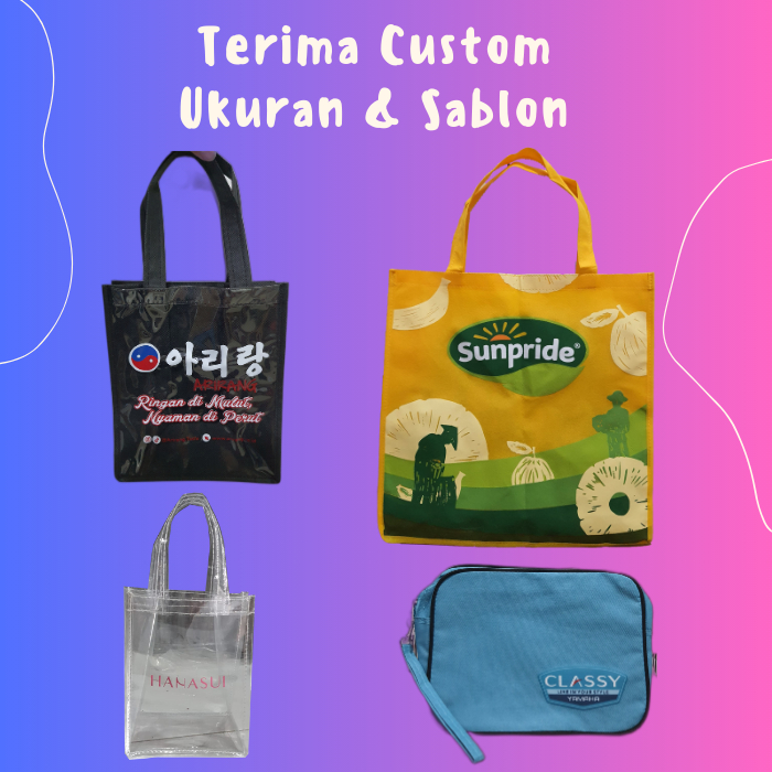 

Custom tas promosi / Custom goodie bag / Custom Ukuran / Tas Souvenir / Custom sablon / Custom model tas