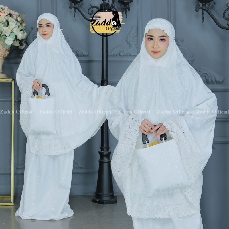 MUKENA KATUN PARIS BORDIR TIMBUL ADEM LEMBUT DAN MEWAH