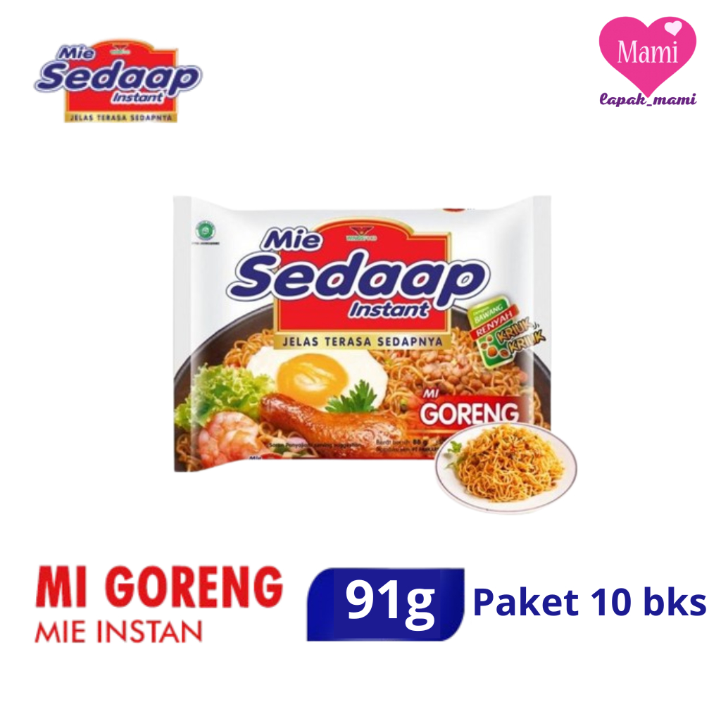 

Sedaap Mie Instant Goreng Paket 10 x 91g