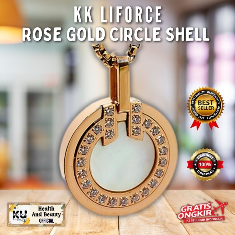 kalung kk liforce Rose Gold Circle Shell