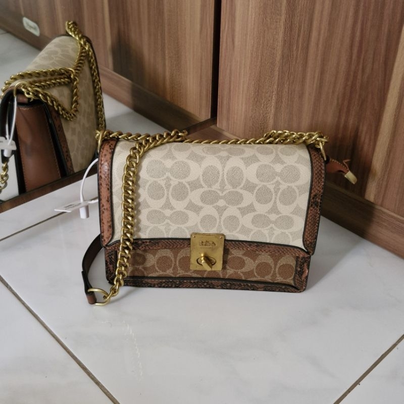 [BOLEH NEGO] PRELOVED | Tas Coach Cokelat tali panjang berantai rantai