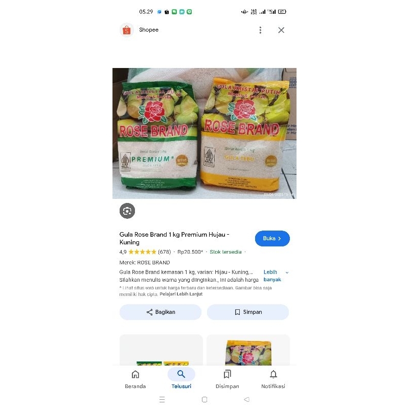 

gula rose brand 1kg