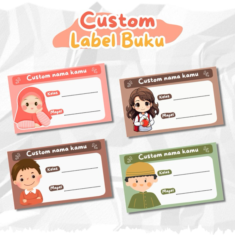 Isi 20 Stiker Mapel - Label Buku Pelajaran Sekolah - Stiker mata pelajaran Sticker Label Buku Sekola