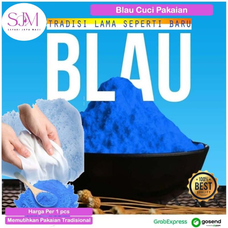 Blau Cuci Pakaian Blao Pemutih Baju Tradisional Blau Obat gondongan Sachet 1 Pcs Blau Bubuk Biru Ber