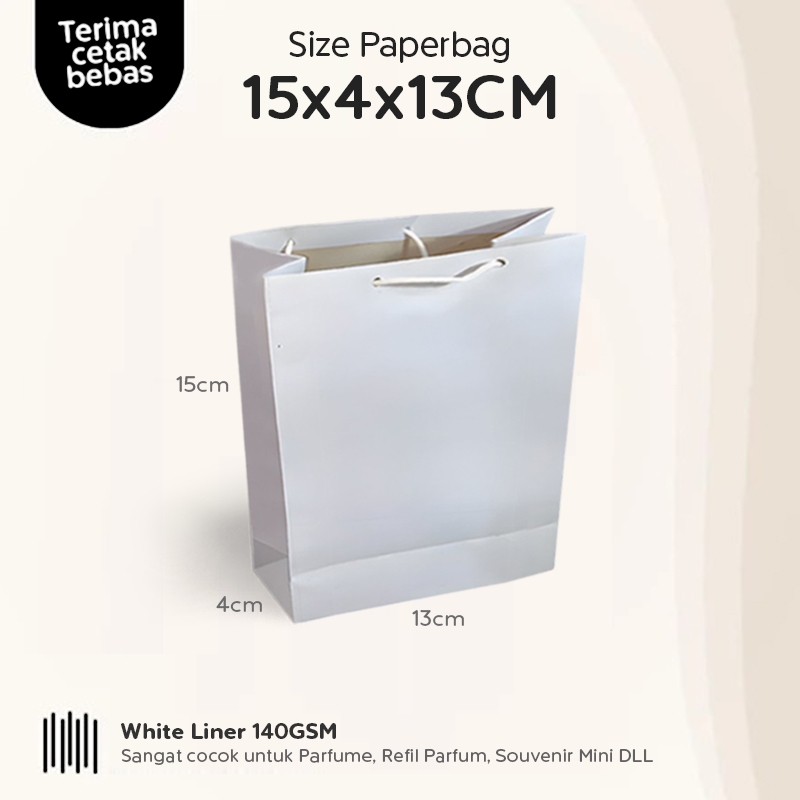 

(LINER)Paper Bag Putih Mini Uk. 15x4x13 CM / Paperbag Polos Packing Parfume / Papperbag Kado Mini Souvenir