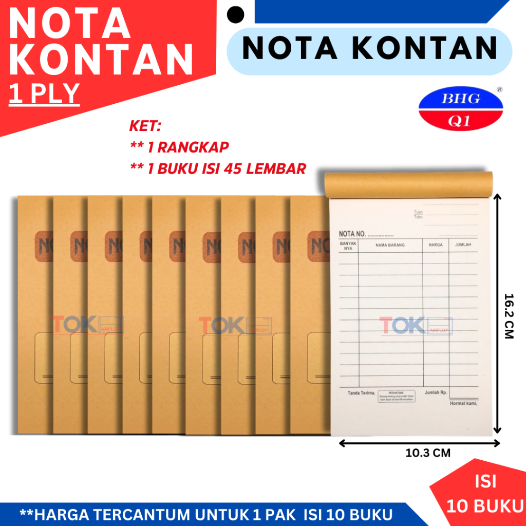 

Buku NOTA KONTAN 1 ply / Nota Kontan Rangkap 1