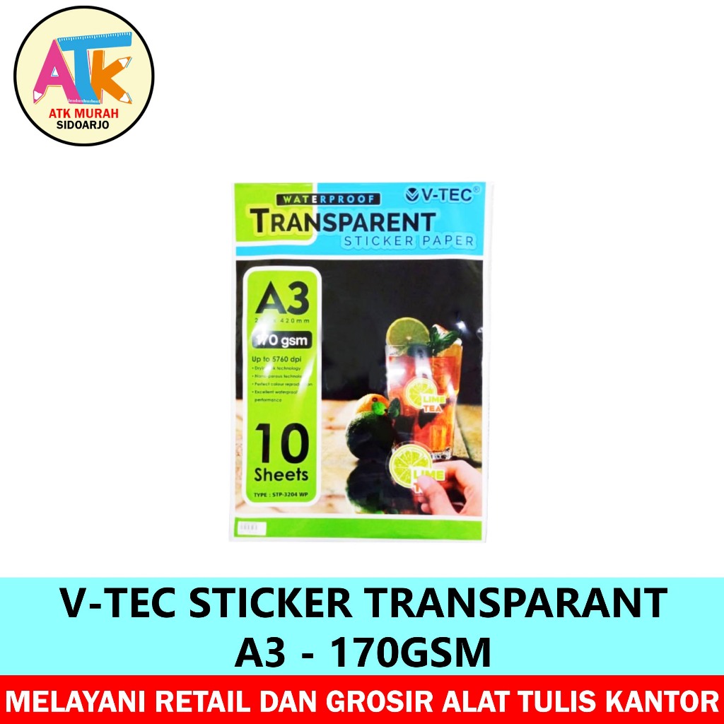 

STICKER TRANSPARANT V-TEC A3 170GSM