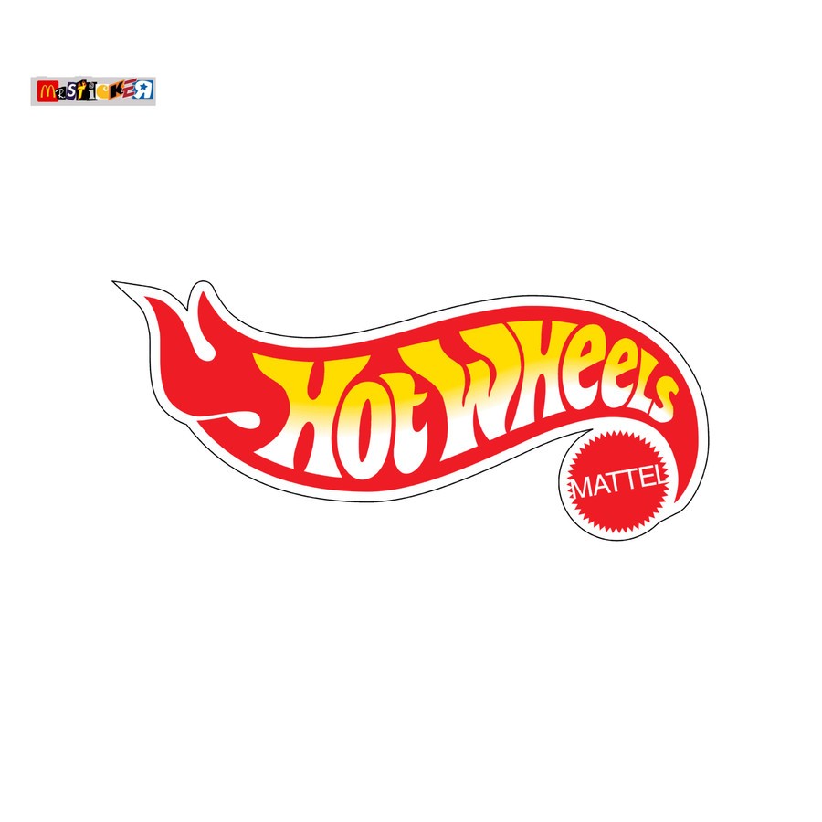 

sticker HOT WHEELS Mattel logo diecut stiker retro