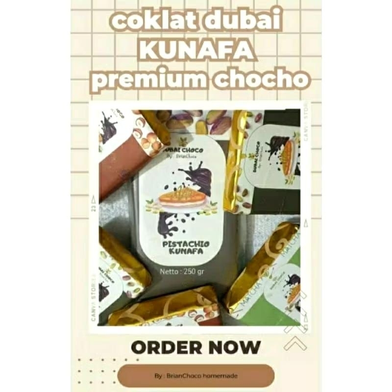 

Chocolate Dubai Kunafa Pistachio /Original /Hazelnut/Matcha premium