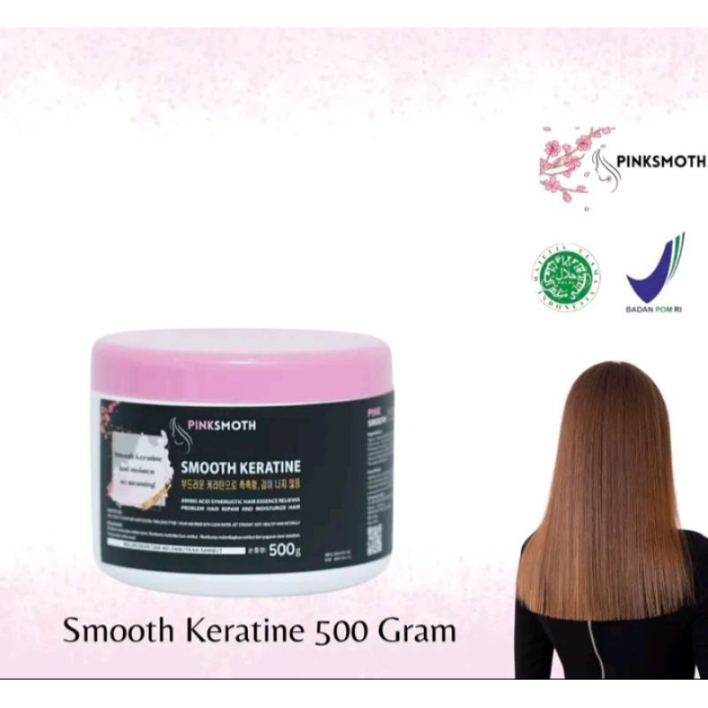 pink smooth keratin pelurus rambut tanpa catok