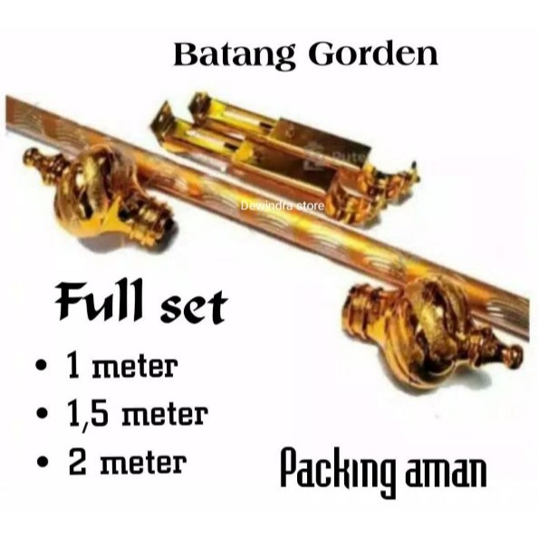 [KHUSUS INSTAN] BATANG GORDEN FULL SET 2 METER TIANG TONGKAT BESI GAGANG GANTUNGAN PIPA STICK GORDEN