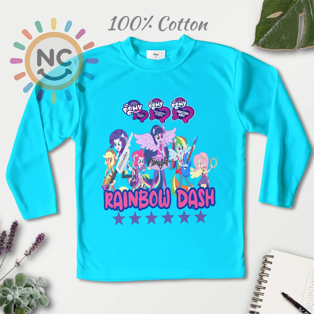 Baju Kaos Anak Equestria Girl Little Pony Rainbow Dash Lengan Panjang