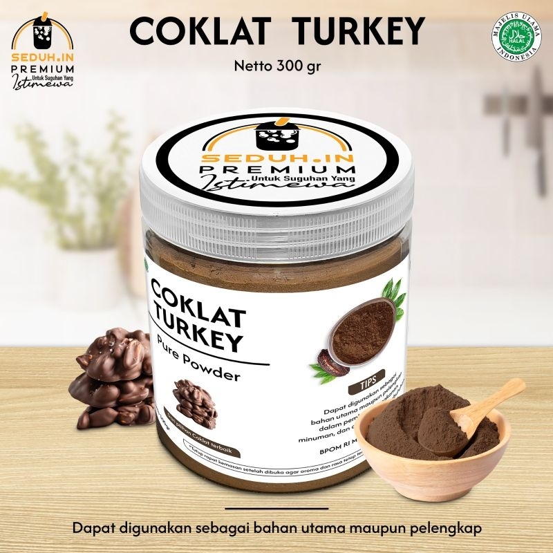 

Cokelat Turkey 300 GR /BUBUK MINUMAN PREMIUM PURE TANPA GULA