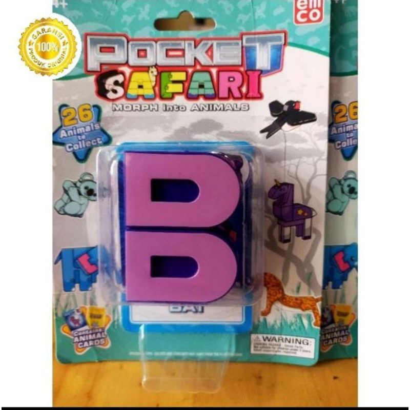 EMCO POCKET SAFARI BAT B HURUF B ALPHABET B ORIGINAL mainan PREMIUM KELELAWAR DIKIRIM SESUAI GAMBAR 