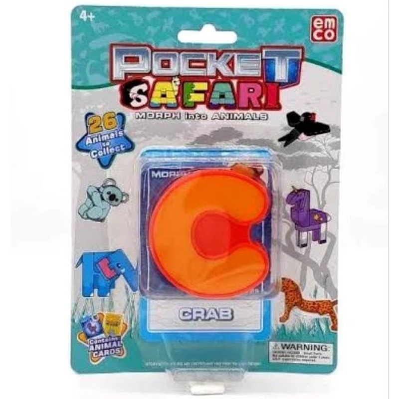 EMCO POCKET SAFARI CRAB C HURUF C ALPHABET C ORIGINAL mainan PREMIUM KEPITING DIKIRIM SESUAI GAMBAR 