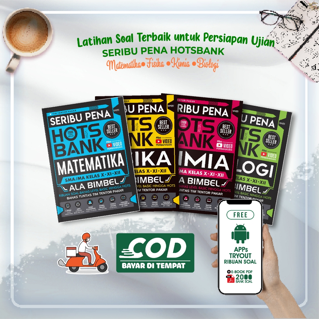 Buku SMA Seribu Pena Hots Bank (Matematika, Fisika, Kimia, Biologi) BESTSELLER