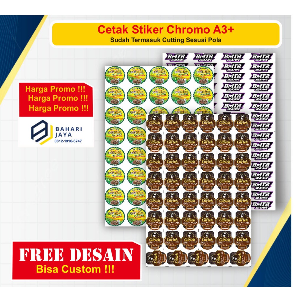 

Cetak Stiker Label Makanan / Label Kemasan + Cutting / Cetak Stiker Label Online Shop