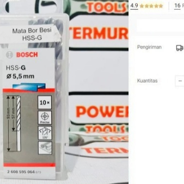 

BOSCH Mata Bor Besi 5.5mm HSS-G / Metal Drill Bit 57 / 93 mm