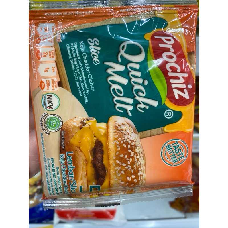 

PROCHIZ Quick Melt Slice keju cheddar olahan 5 lembar