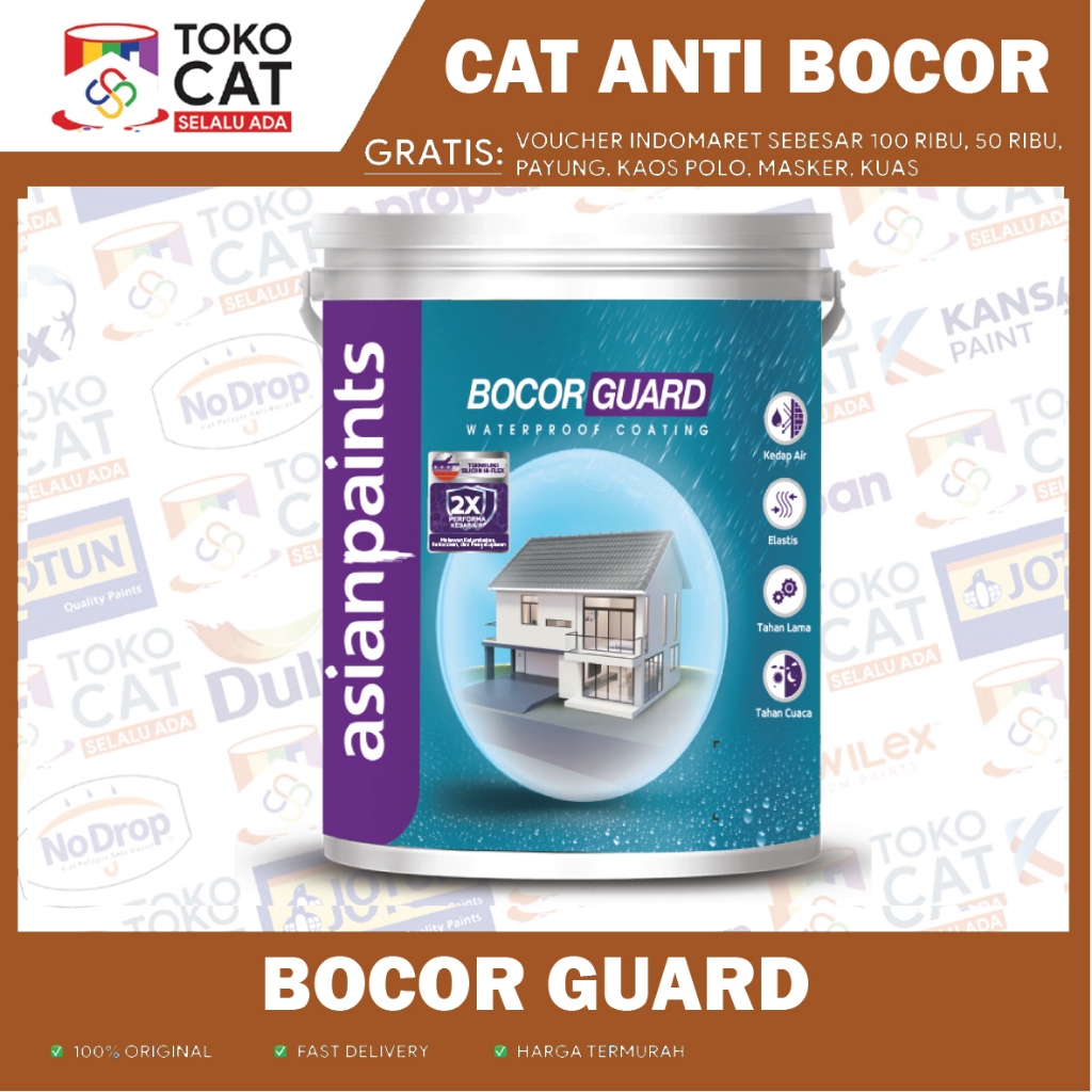 Cat Anti Bocor | Waterproof Anti Bocor Asian Paint Bocor Guard Warna Putih 5 Kg | Kemasan Galon