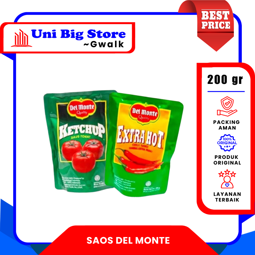 

SAOS DEL MONTE DELMONTE KETCHUP SAUS TOMAT - EXTRA HOT CHILI SAUCE POUCH - 200 gr
