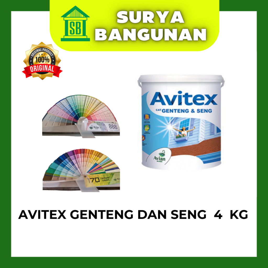 Cat Genteng dan Seng Avitex Roof 4 kg Warna