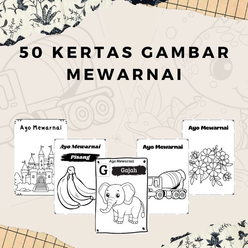 

50 Kertas Gambar Mewarnai Anak Untuk Belajar | Coloring Books for children