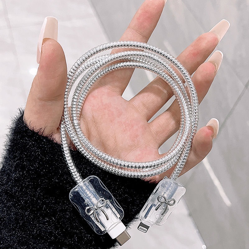 ORIBOS - (4 in 1) Pelindung Kabel Charger Micro USB+Type-C dan Type-C+Type-C Pelindung Kabel Data Ka