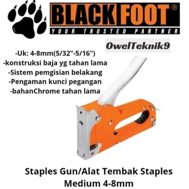 

OwelTeknik9 - Staples Gun Medium 4-8mm BLACKFOOT/Staples Tembak Medium 4-8mm BLACKFOOT 100% ORIGINAL