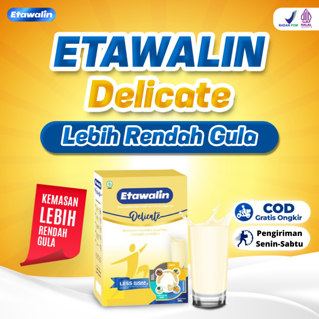 

Etawalin Delicate Less Sugar 200 gr rendah gula Atasi Nyeri Sendi dan Tulang Aman Dikonsumsi Produk Original 100%