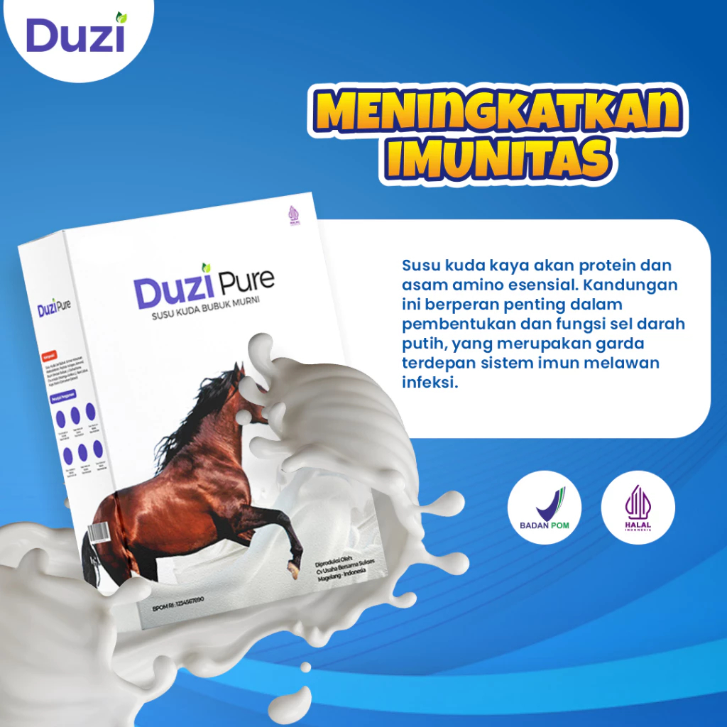 

Duzi Pure - Susu Kuda Lombok Tingkatkan Kepadatan & Kesehatan Tulang Sendi 100% Original 1 Box