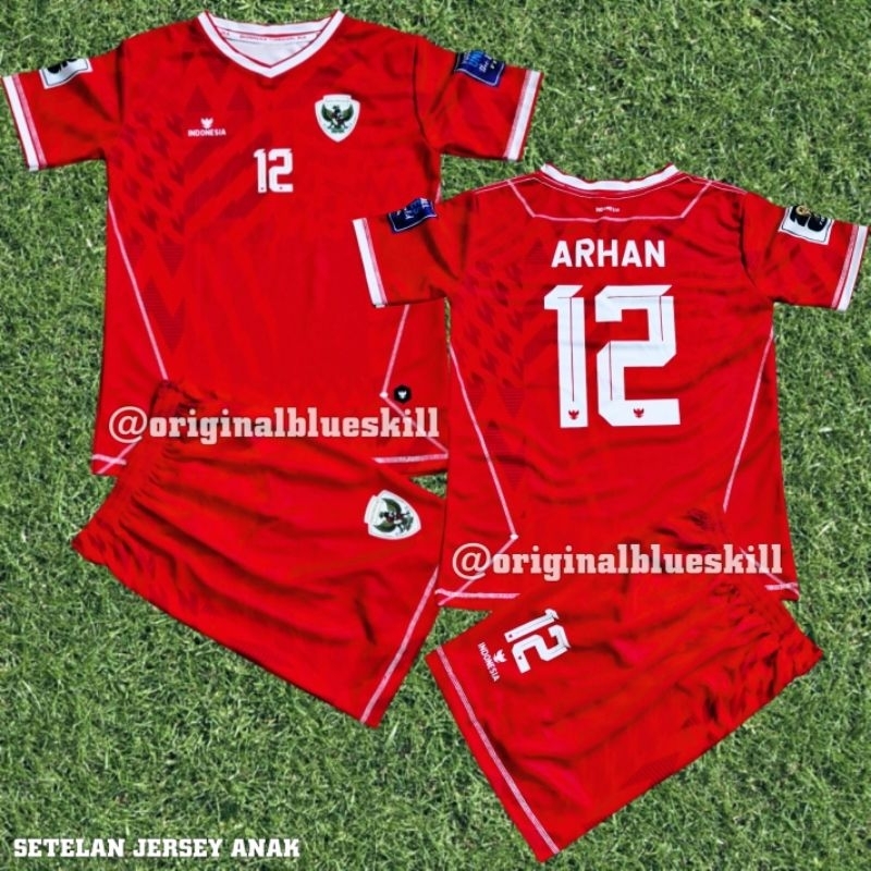 Jersey timnas indonesia kids terbaru 2024 | setelan jersey bola anak | setelan jersey timnas anak | 