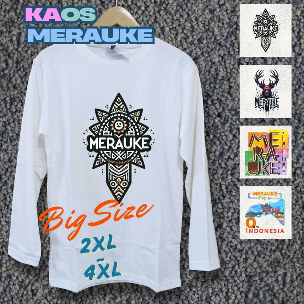 Kaos LP BIG SIZE Merauke Papua Oleh-oleh Souvenir Menarik - Kaos Cowo Cewe Bahan Tebal Combed 20s