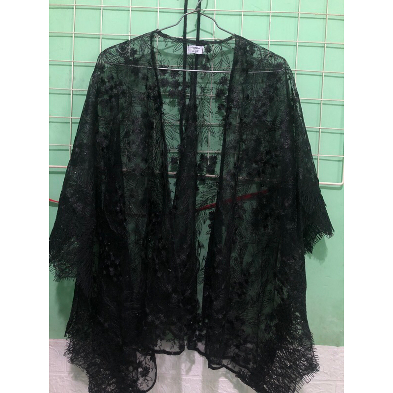 outer brukat hitam/ outfit kondangan