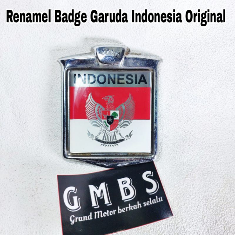 Renamel Badge Emblem Logo Garuda Indonesia Original Vespa VGLA/B VBB VNB Kongo T4 Mobil