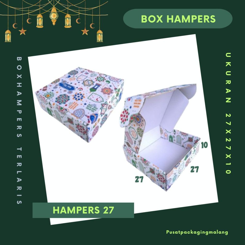 Box Lebaran 27x27x10 LS Kardus Hampers / Dus idul Fitri Packing/Karton/Polos/Hampers/Baju Kue Kering
