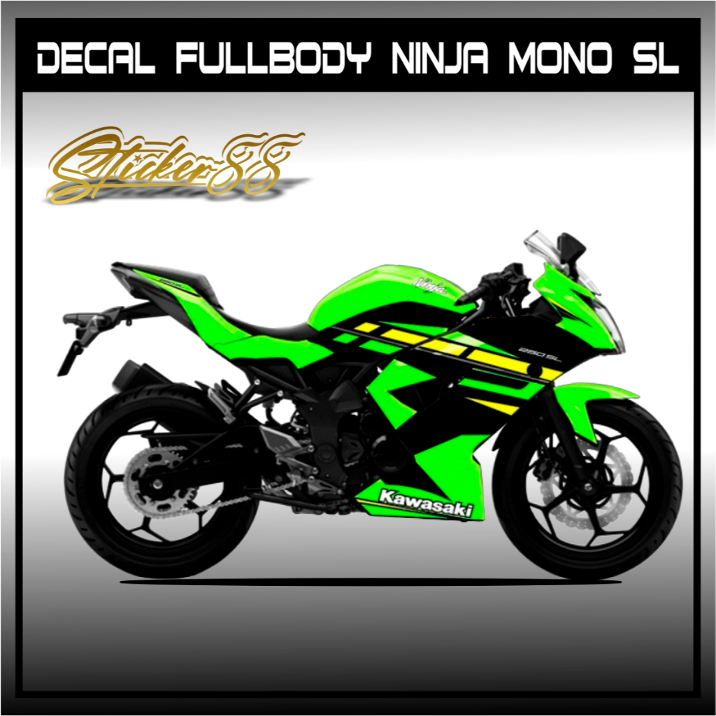 DECAL FULLBODY NINJA250SL MONO / MOTIF 2 / STICKER / NINJA250RR MONO / 250 / RR MONO / 250SL / 250RR