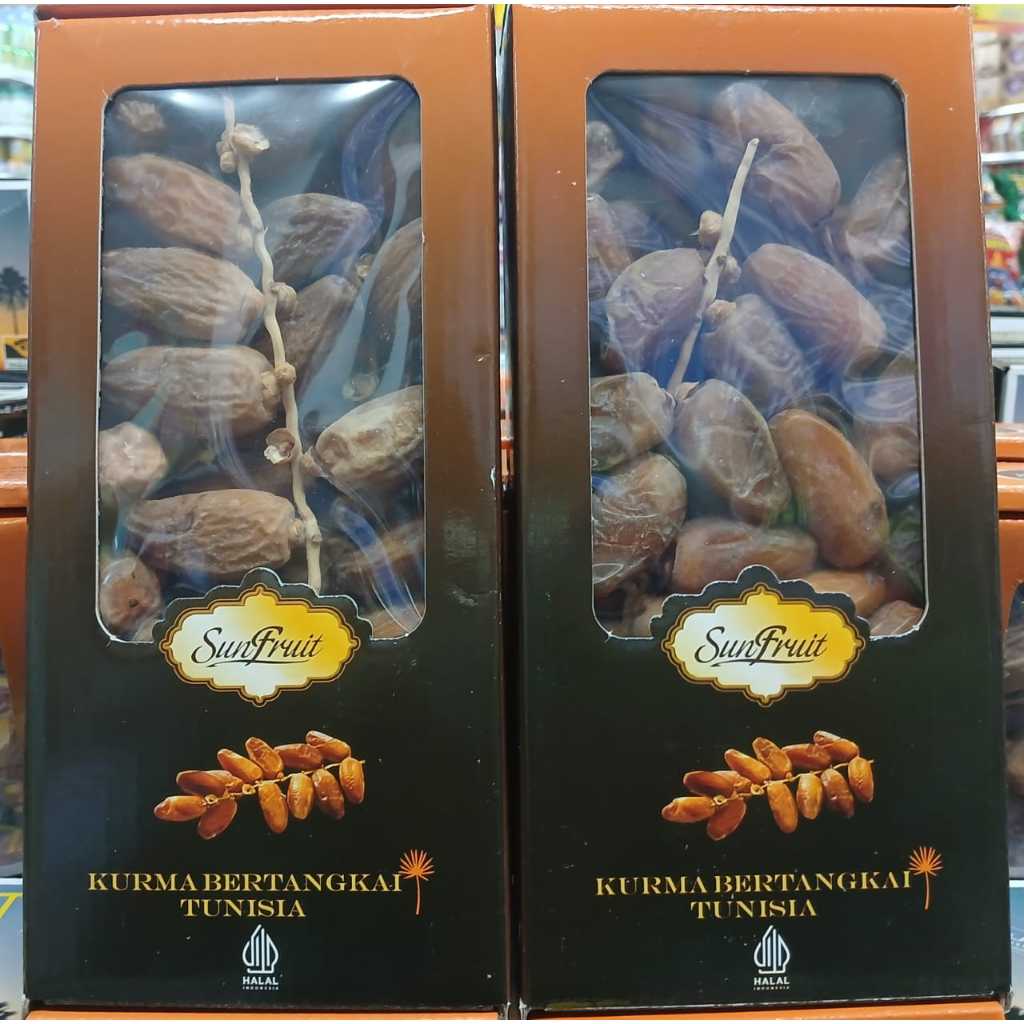 

Kurma Sunfruit 400gr Kurma Tunisia bertangkai lembut dan legit