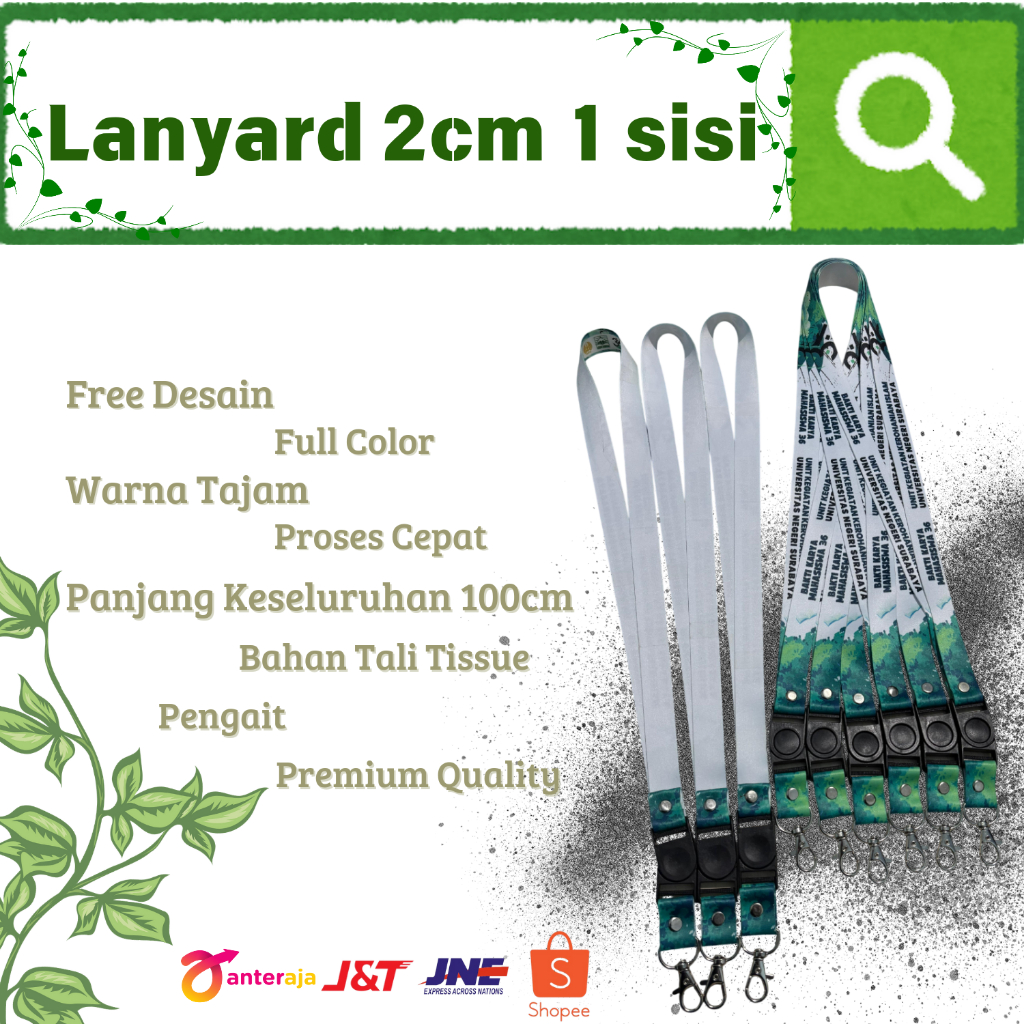 

cetak lanyard printing 2 cm 1 sisi full colour