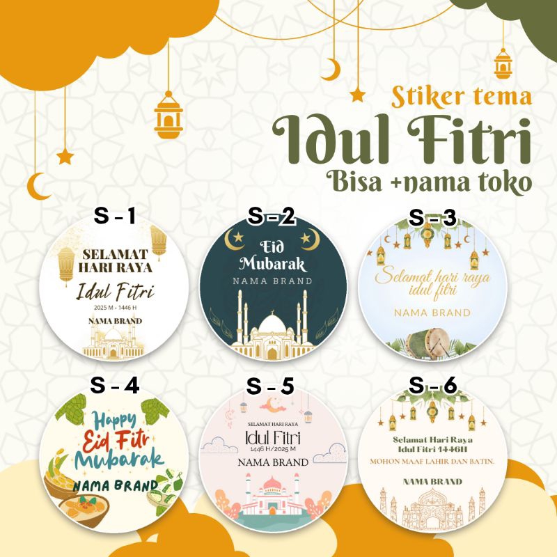 

STIKER LEBARAN / STIKER COOKIES / STIKER IDUL FITRI PAKAI NAMA