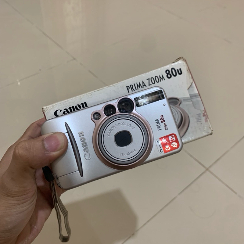 Kamera Analog Canon Prima Zoom 80u Silver Pink [FULLSET BOX]