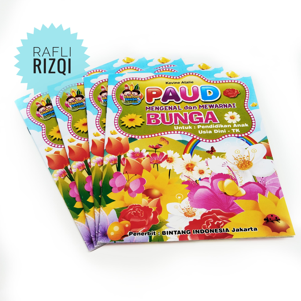 Buku Mengenal dan Mewarnai Bunga Untuk PAUD dan TK / Buku Edukasi Belajar Anak / Buku Mewarnai