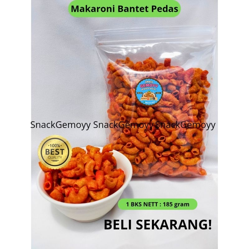 

PROMO !! MAKARONI BANTAT PEDAS KEMASAN 185 gram CEMILAN KILOAN/ SNACK GEMOYY/ MAKANAN RINGAN