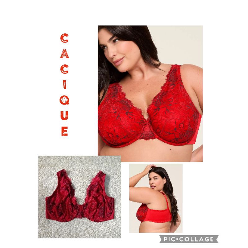 Bra Jumbo/Big Cup Lace Unlined Full Coverage by Cacique -  38DDD, 40DDD, 42DD, 42DDD