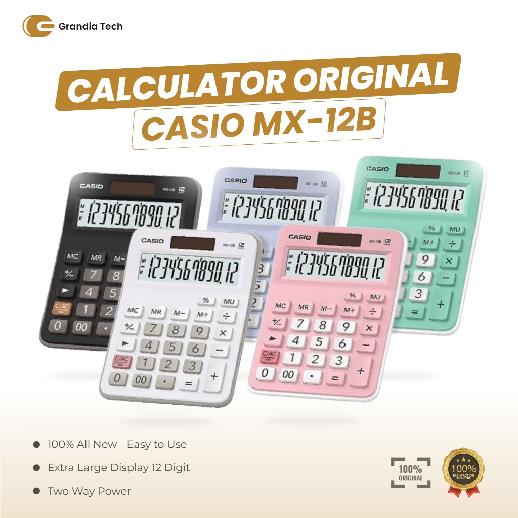 

KALKULATOR CASIO MX-12B-BK/WE/GN/LB/PK