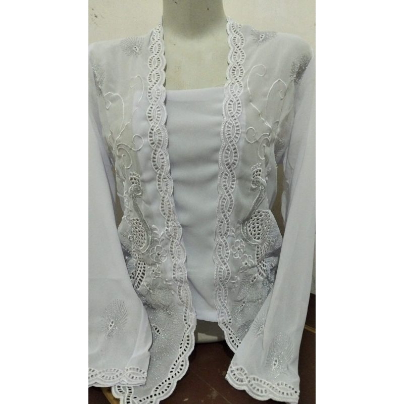 kebaya anak/ kebaya dewasa putih bersih jumbo