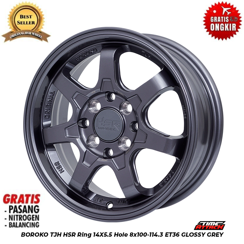 Velg Mobil Brio Ring 14 HSR WHEEL Tipe Boroko Tjh Velg Hsr R14
