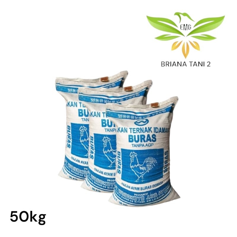 Karungan Pakan Ayam BURAS 50kg Tanpa AGP Makanan Ayam Wonokoyo