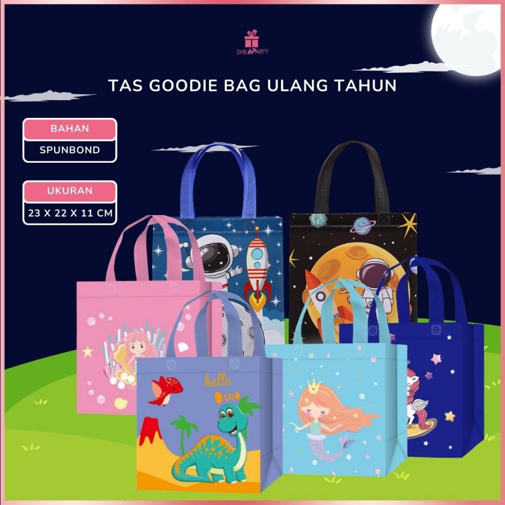

DP Goodie Bag Spunbond Non Woven Hampers Ulang Tahun / Tas Souvenir Ulang Tahun Anak / Tas Spunbond Bingkisan Souvenir Anak PP41